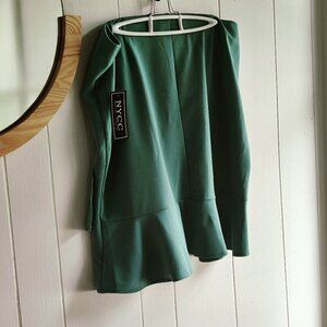 Teal Green Skirt by NYCC in stretchy poly/spandex Pull on with elasticized waist